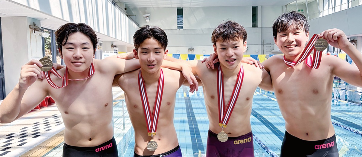 抜群のチームワークを見せた林水泳の４選手