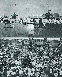 大正時代の浜辺（上）や昭和時代の茅ヶ崎駅北口などの写真を展示