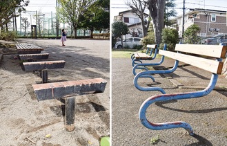 菅田公園（左）さいど公園（右）