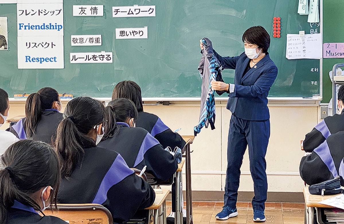 寒中に五輪選手来場