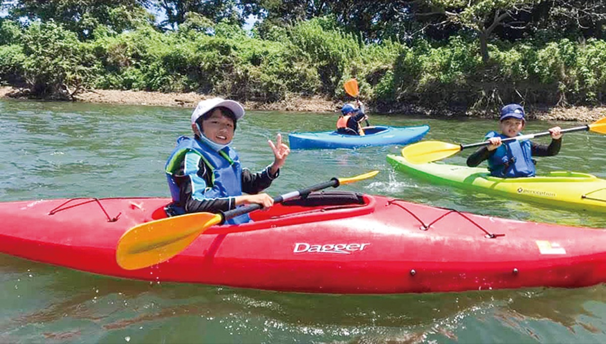 相模川でカヌー体験