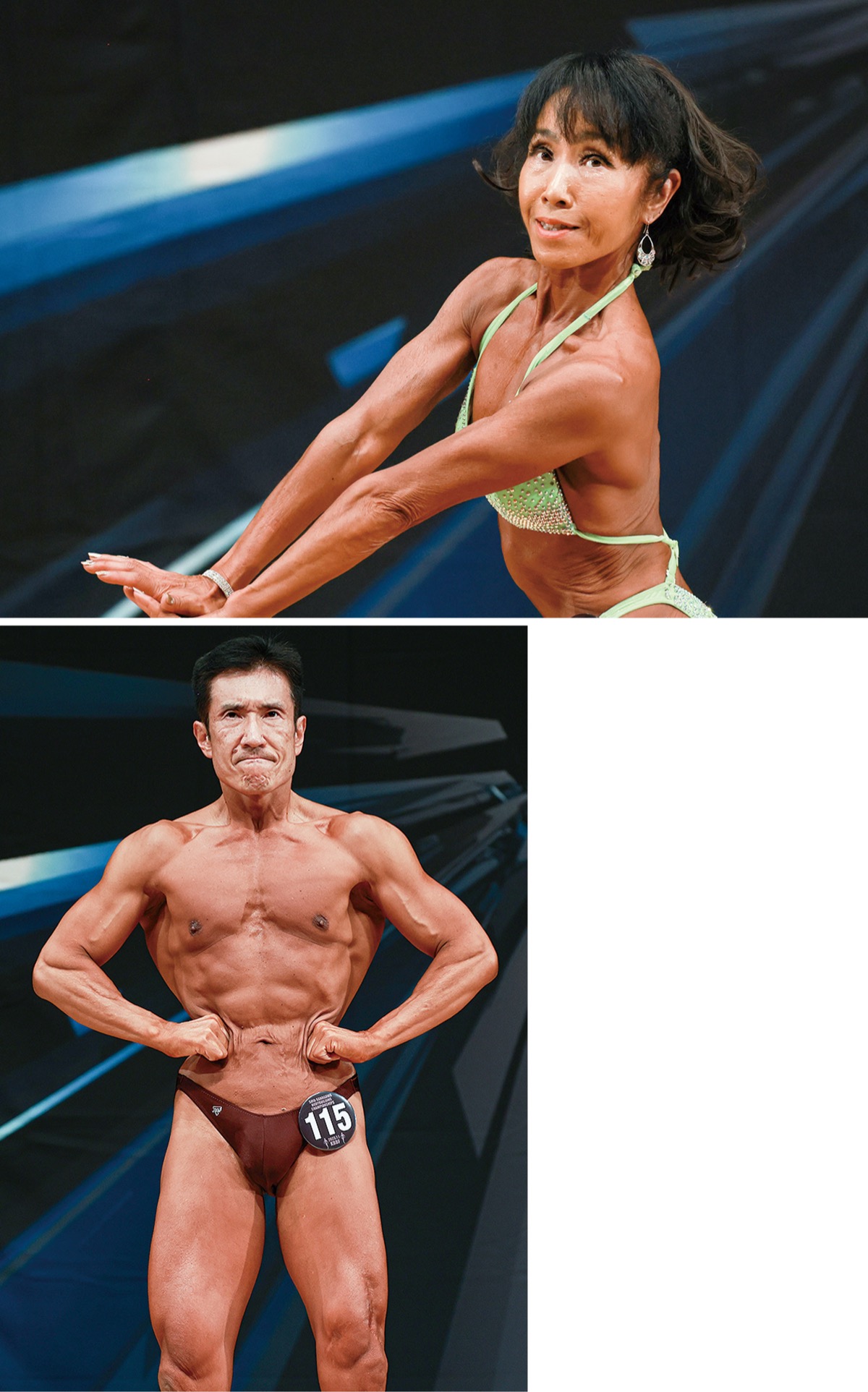 筋肉自慢たちに声援