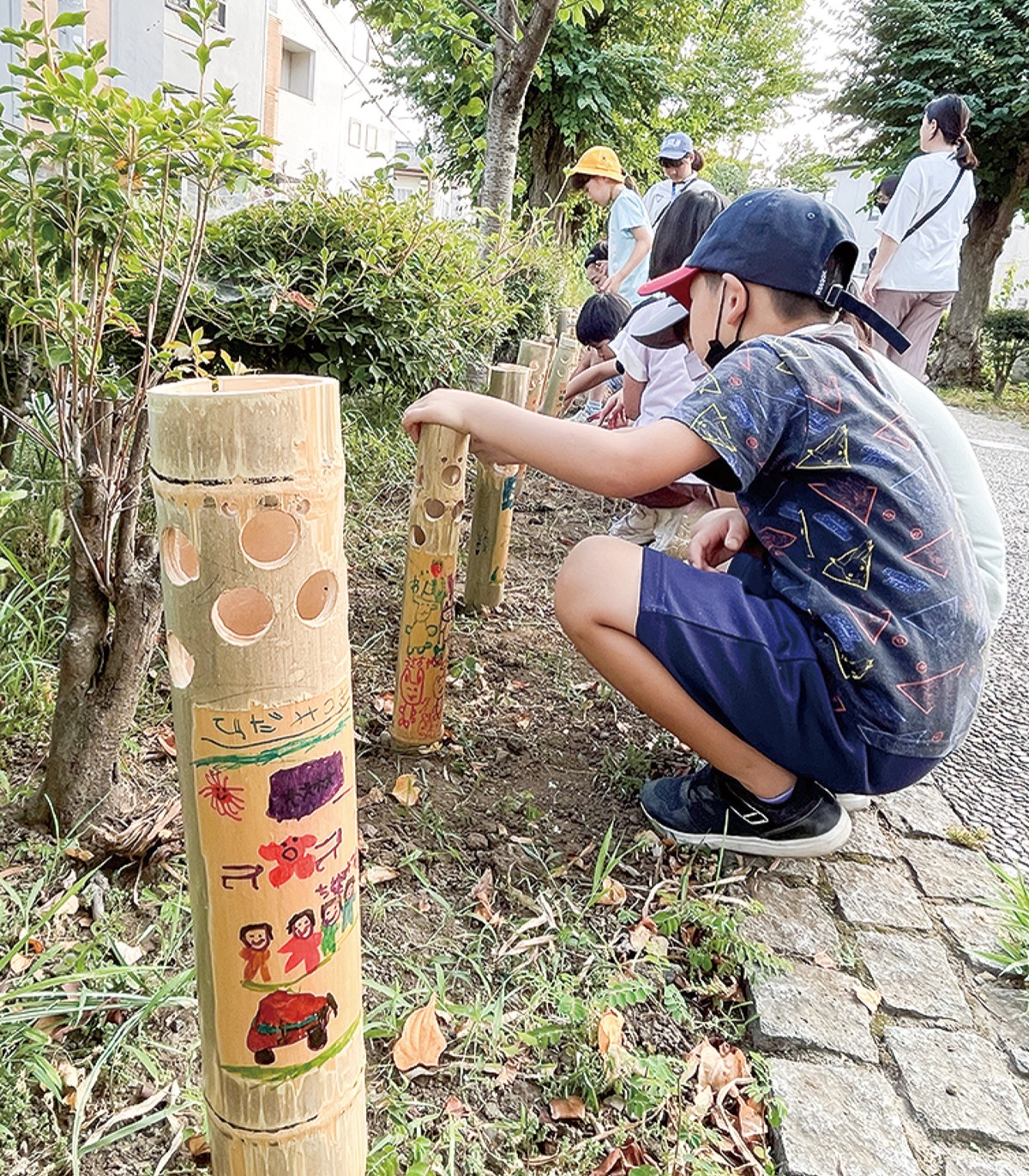 竹筒アートに新作