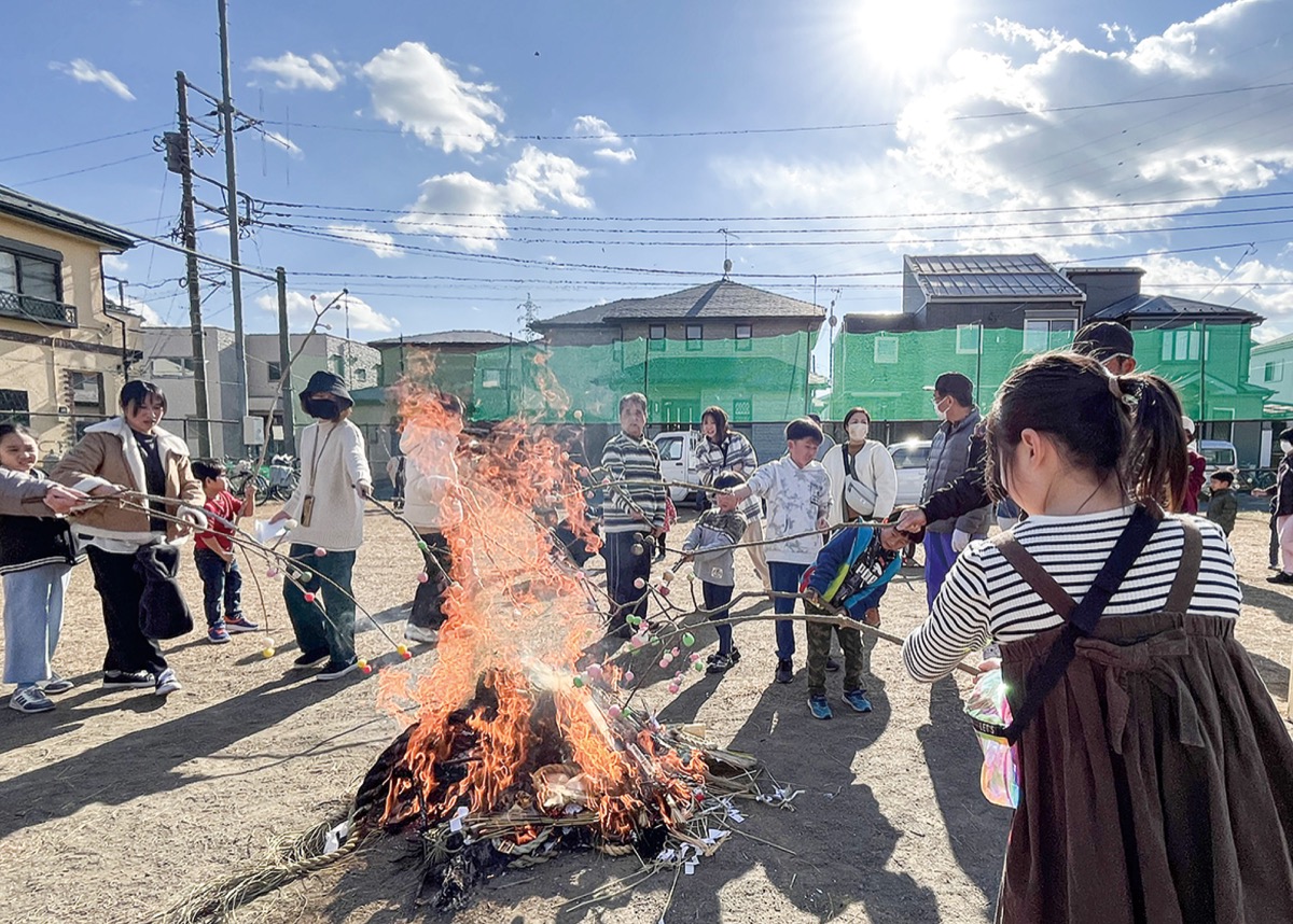町内各地でどんど焼き