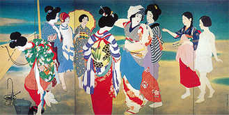 伊東深水代表作のひとつ『婦女潮干狩図』(1929年)
