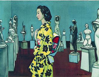 中西利雄「彫刻と女」１９３９年（茨城県近代美術館蔵）