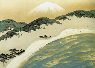 横山大観代表作の一つ『砂丘に聳ゆ』（１９４１年）