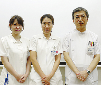 右から産婦人科の飯塚医師、根岸助産師、飯島助産師