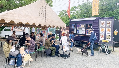 ペットと飼い主が楽しむ様子
