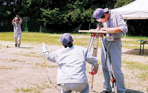 測量する農商生ら