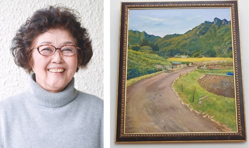 『里山（妙義）』（右）と稲葉さん