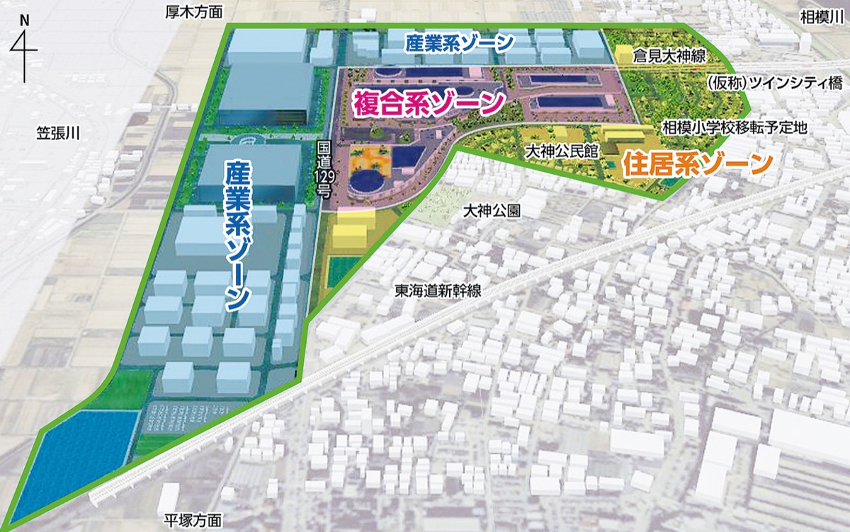ツインシティ大神地区イメージ図（提供／平塚市ツインシティ大神地区土地区画整理組合）