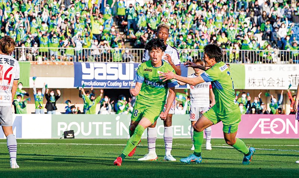 今季２得点目を挙げたＦＷ町野。一週間のインタバールを挟んだ３月唯一のホームで豪快なシュートを決める