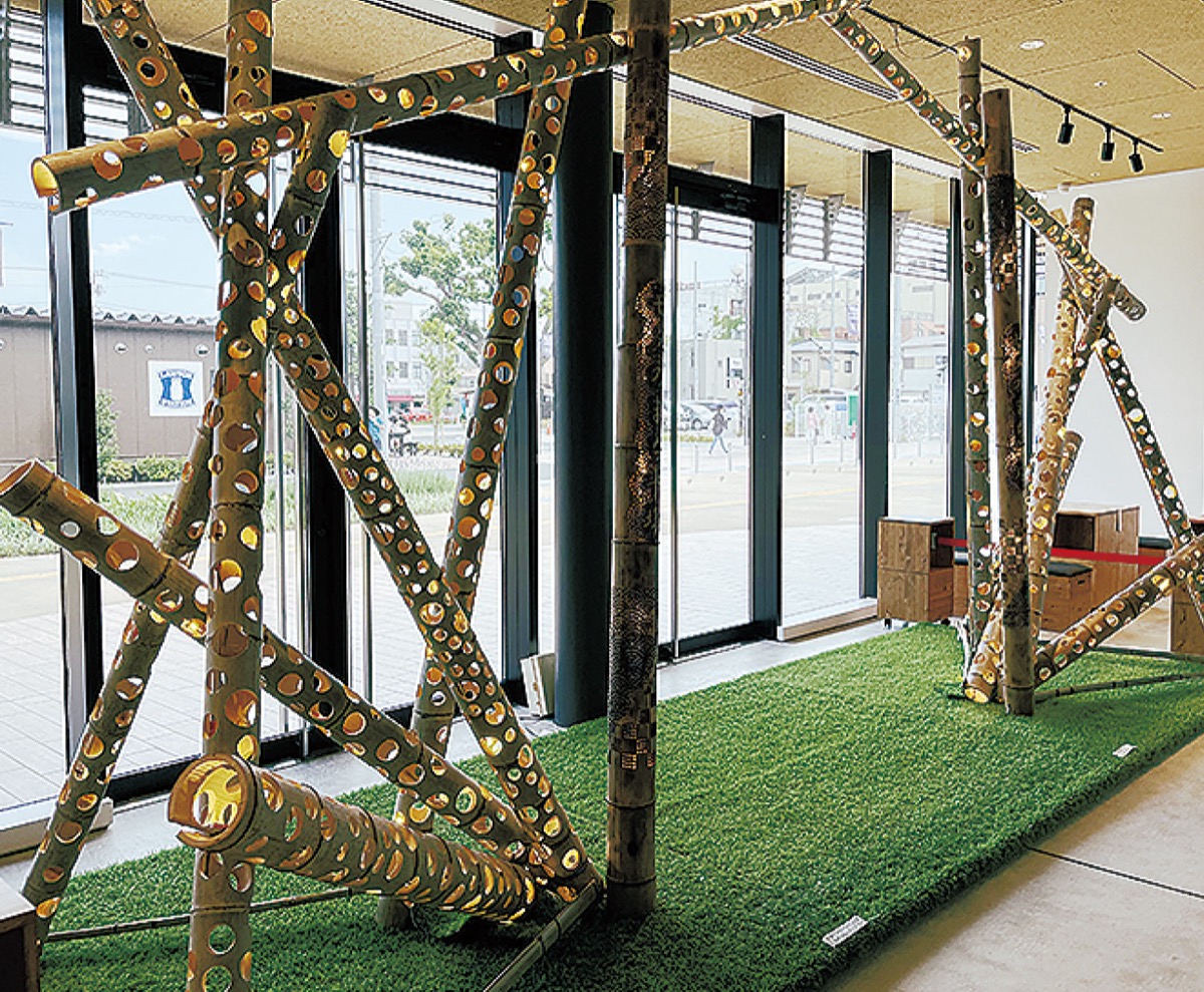 展示中のバンブーアート