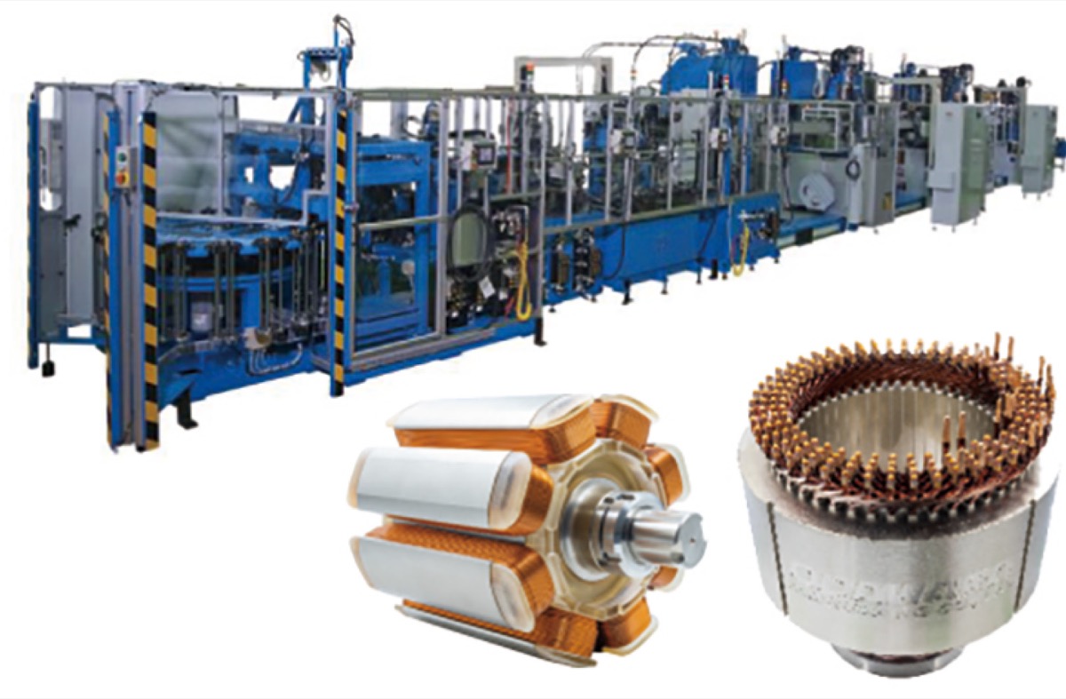 上段：設備ラインイメージ下段：モーターイメージ