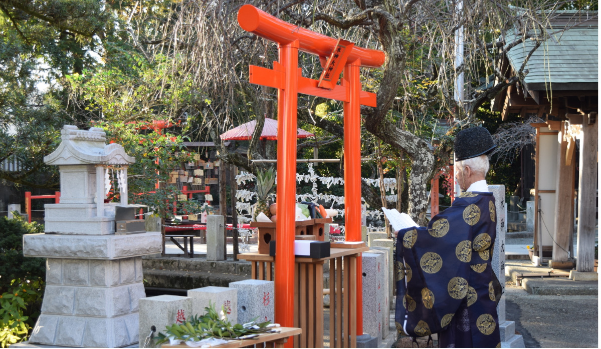 水神大神社に鳥居竣工
