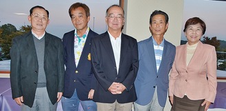 左から加藤会長、井上さん、鐘ヶ江さん、岩瀬さん、村田町長