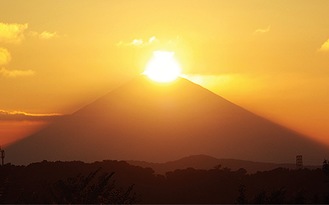 夕陽が山頂に重なった瞬間に観測できる