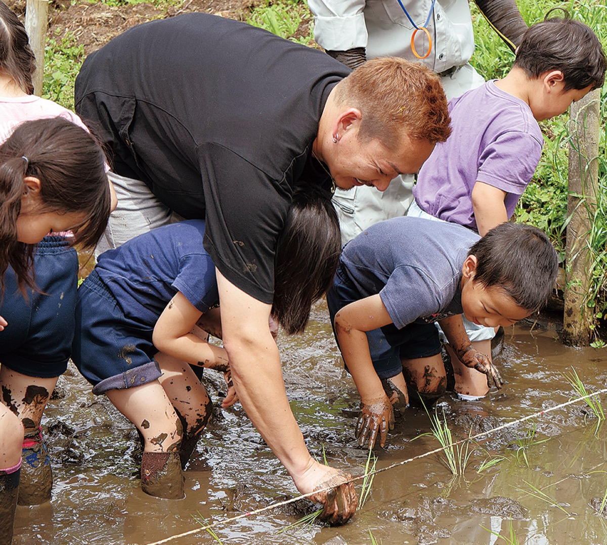 園児 園児が田植え体験 二宮町の田んぼで | 大磯・二宮・中井 | タウンニュース