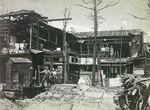 空襲後の古清水旅館１番左が専吉郎さん