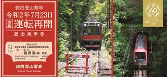 写真は強羅駅発のもの。箱根湯本駅発の２種類でセット販売となる