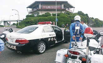 箱根ターンパイクでの交通安全教室（９月19日撮影）