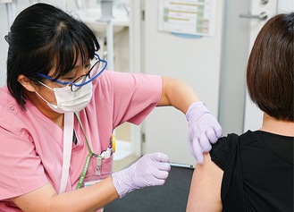 小田原循環器病院での接種の様子