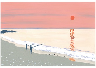 たなかさんの新作『御幸の浜の日の出』