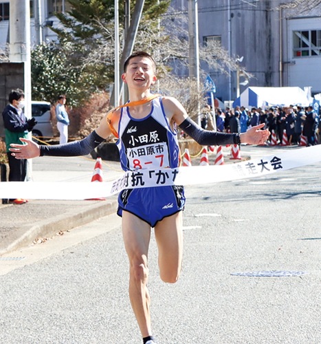 ３位でゴールした畑中さん