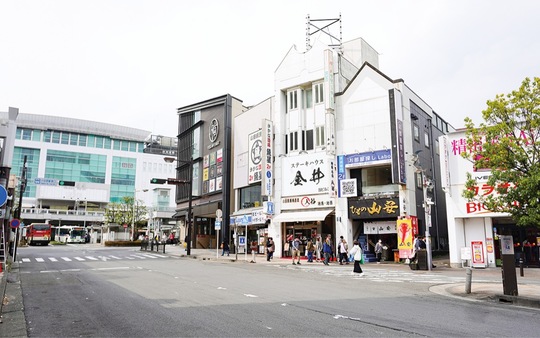 商業地の市内最高額地付近（栄町２丁目）