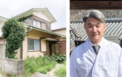 支援を呼び掛ける田村さん（右）と改装する空き家