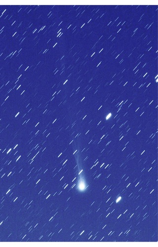 渋谷さんが撮影したレモン彗星（10月5日未明・山北町）