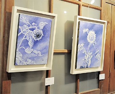 安藤さんに新たな作風 「向日葵」と青の表現 | 小田原・箱根