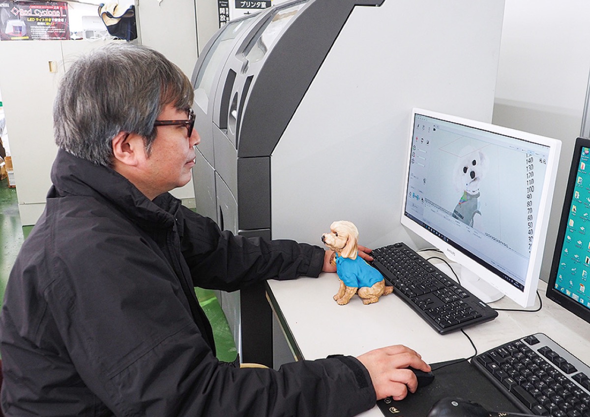 立体モデリングをする3D技術者の川口さん