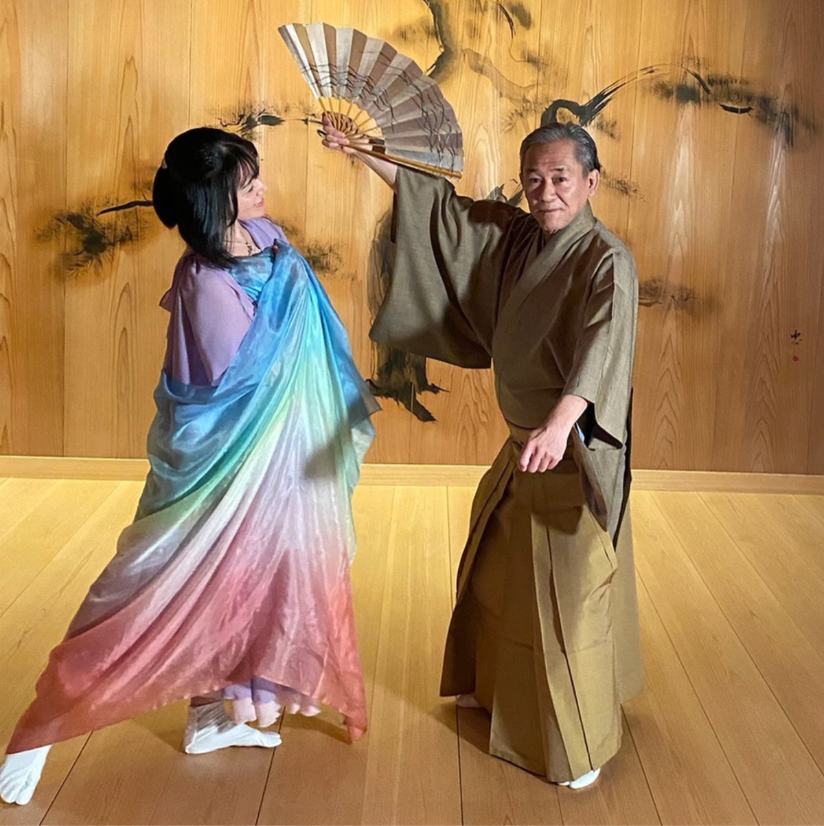 Veil dance performance meets Kyogen in Kyoto