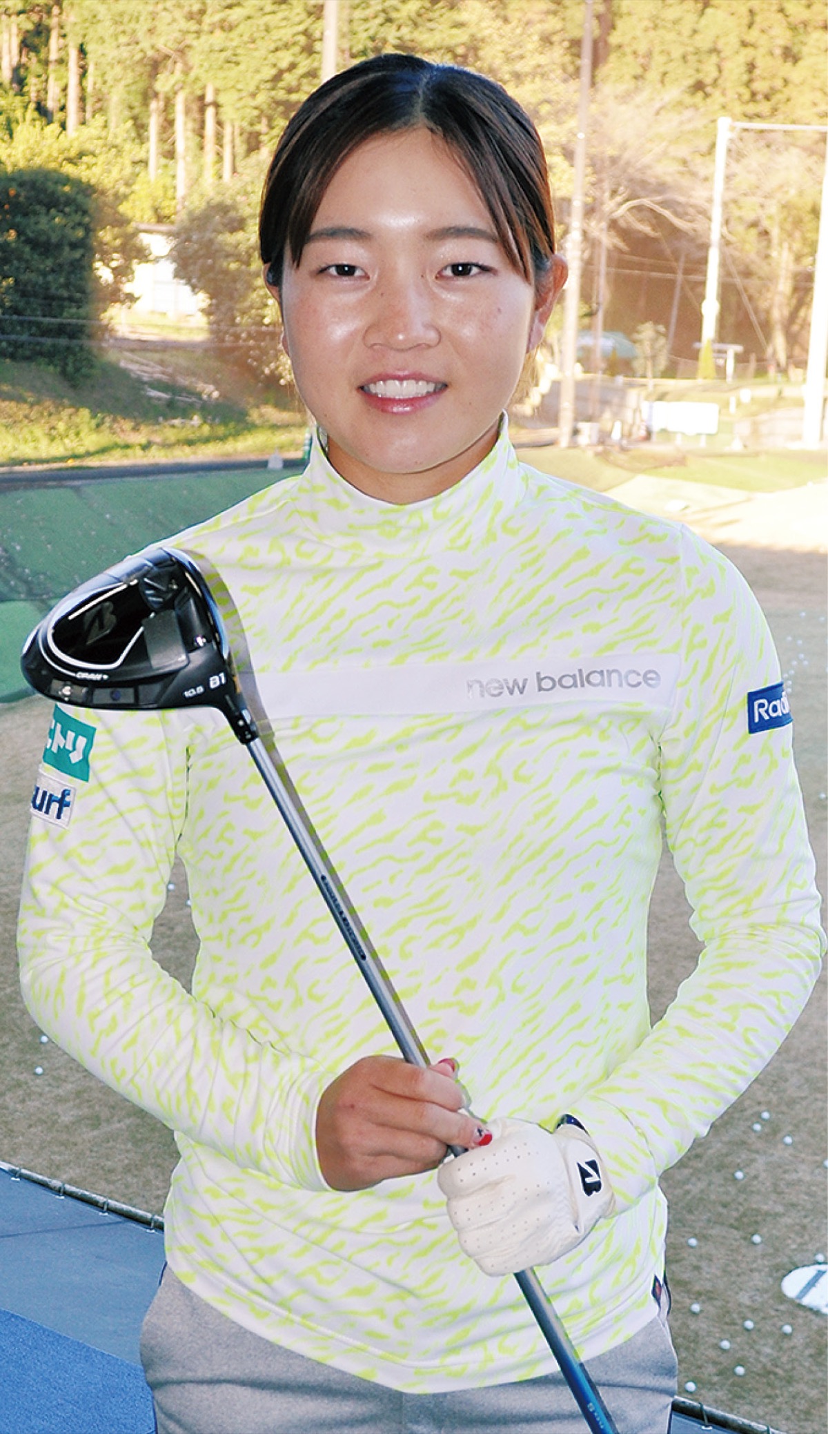 笑顔で２年目の意欲を語った佐藤プロ（撮影場所＝大井町・ひかりゴルフパーク）