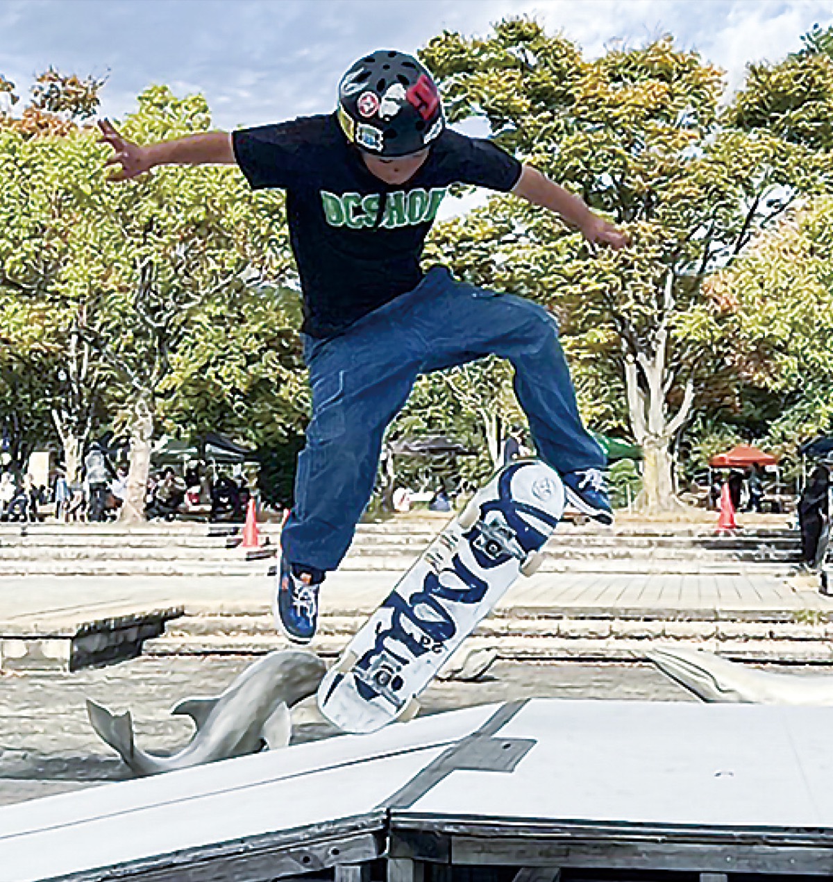 公園でスケボーの催し