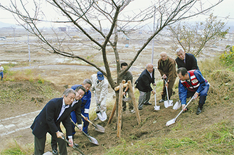 浄土寺で最初の植樹が行われた