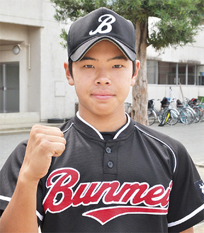 Ｕ-15日本代表に選ばれた加藤陸久選手　＝８月29日・文命中