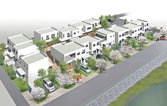 水上住宅の提案段階のイメージ（山北町提供）