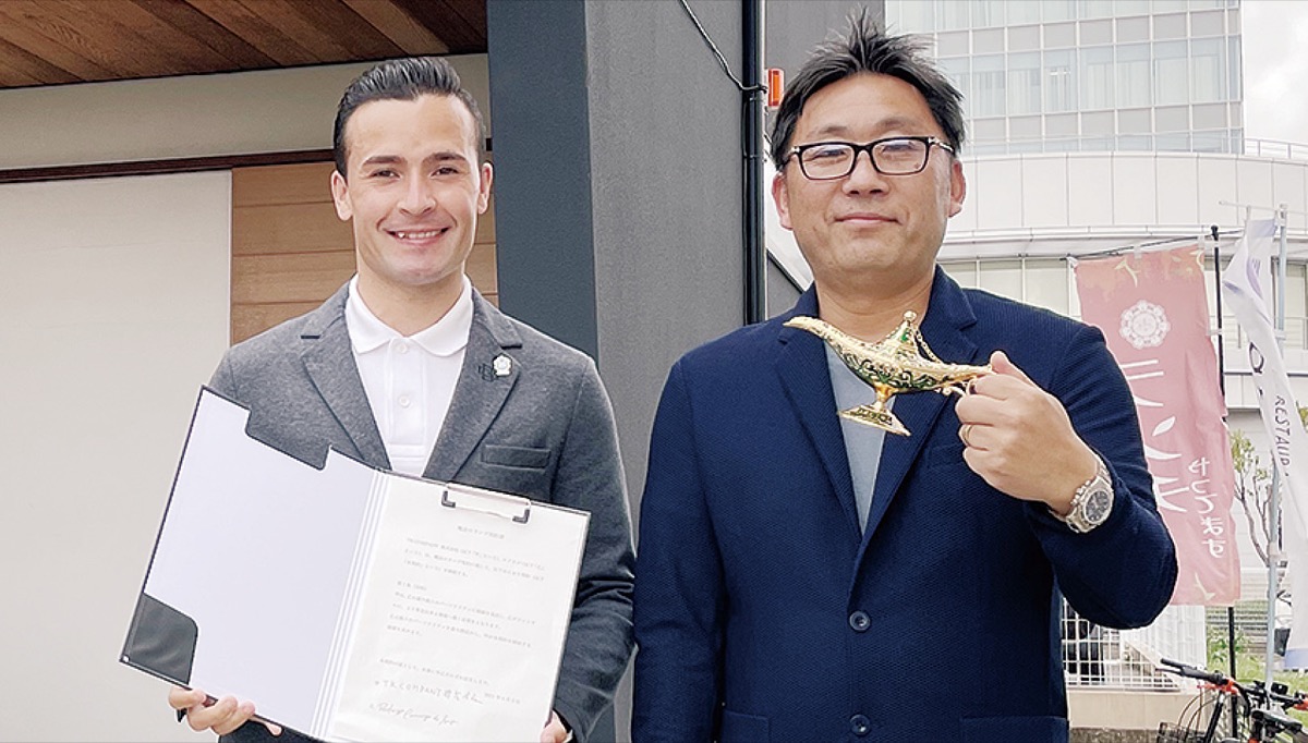 堀口社長とロドリゴ選手