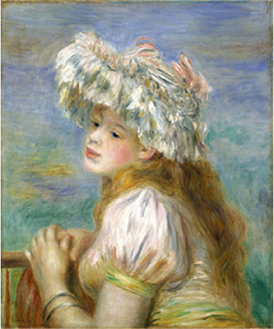 ピエール・オーギュスト・ルノワール《レースの帽子の少女》1891年油彩/カンヴァス