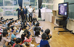 湯本小学校ではテレビで観測