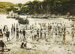 「真鶴漁港」埋め立て前の風景　昭和5年松本茂さん提供　柴山高幸さん着色