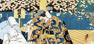 歌舞伎の場面を描いた浮世絵（歌川国芳）
