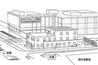 2015年1月の入札時に市が示した仮設庁舎の参考外観イメージ図