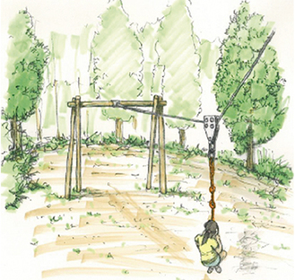 森林遊び場（仮称）整備基本計画内のロープウェイのイメージ図