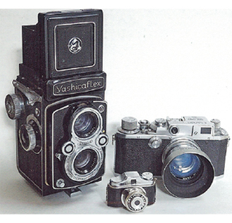 展示するフィルムカメラ