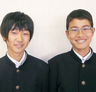 準優勝した高橋碧翔さん（左）と小池賀久さん（右）
