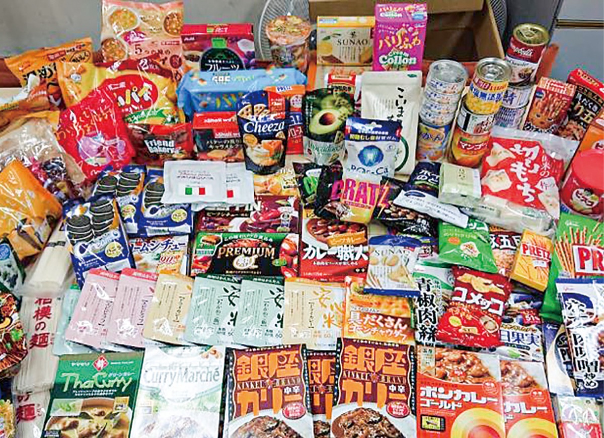フードドライブで集まった食品類